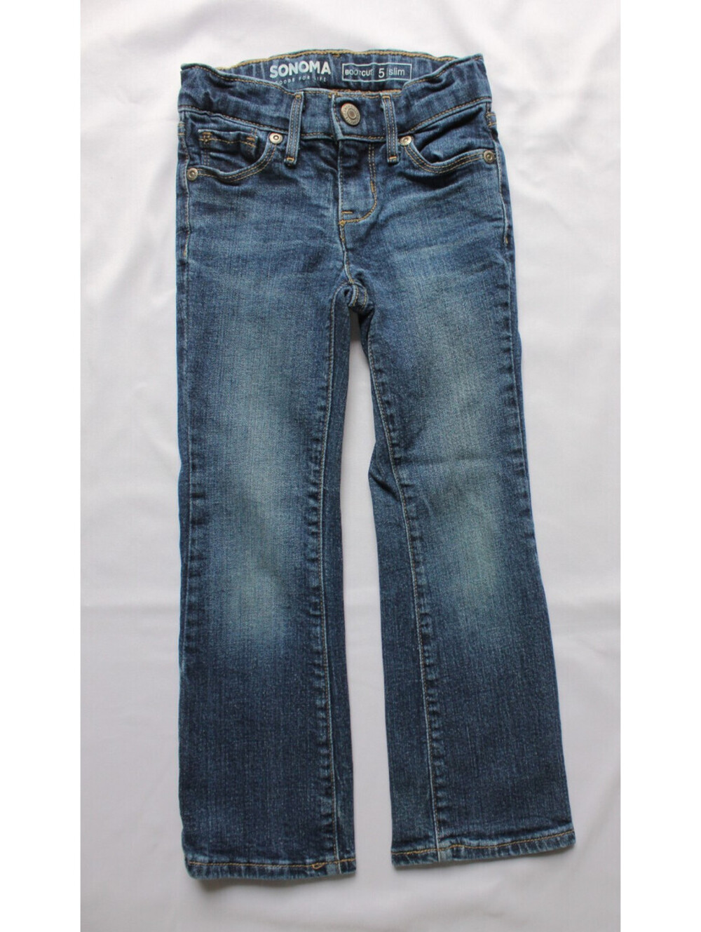 Sonoma Girls Bootcut Jeans Size 5 Slim Adjustable Waist Denim GSD922